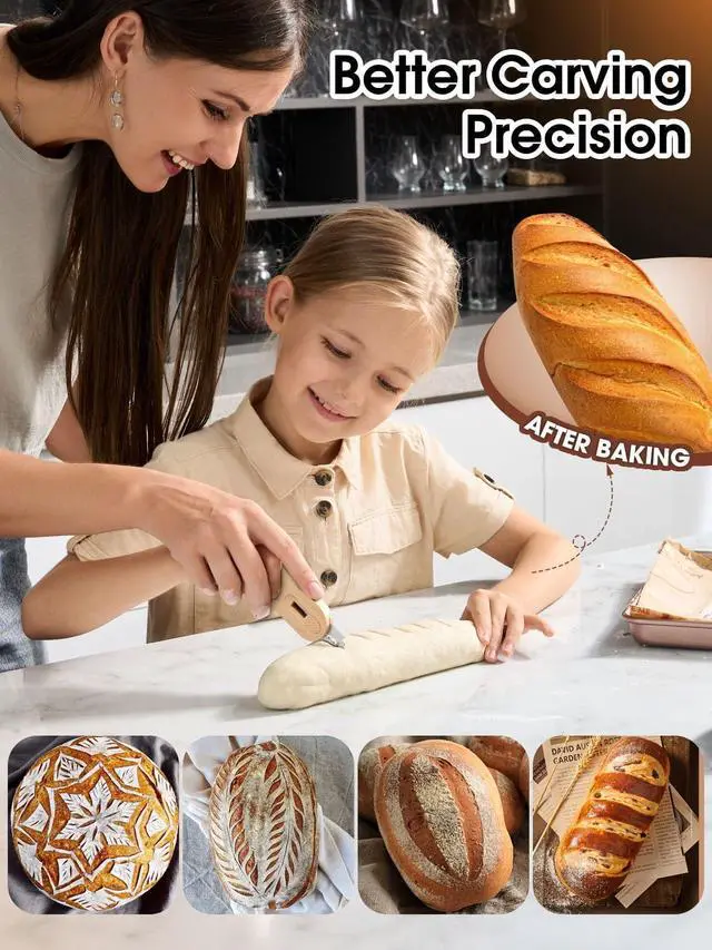 Alt view image 2 of 7 - Extractable & Magnetic Bread Lame Dough Scoring Tool - Professional Sourdough Scoring Tool - Sourdough Bread Baking & Bread Scoring Tool - Scoring Patterns Booklet & 5 Razor Blades