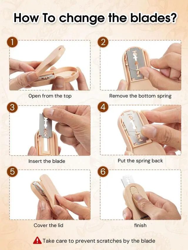 Alt view image 7 of 7 - Extractable & Magnetic Bread Lame Dough Scoring Tool - Professional Sourdough Scoring Tool - Sourdough Bread Baking & Bread Scoring Tool - Scoring Patterns Booklet & 5 Razor Blades