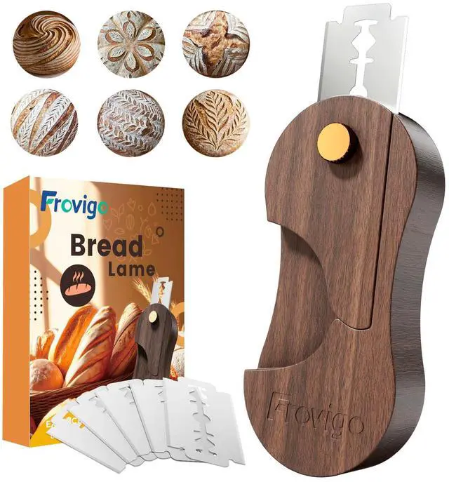 Main image of Bread Lame, Scoring Tool for Sourdough with 5 Retractable Razor Blades, Professional Dough Scorer with Magnetic Safety Design, Bread Slashing Tool, Sourdough Knife Supplies for Baking (Walnut)