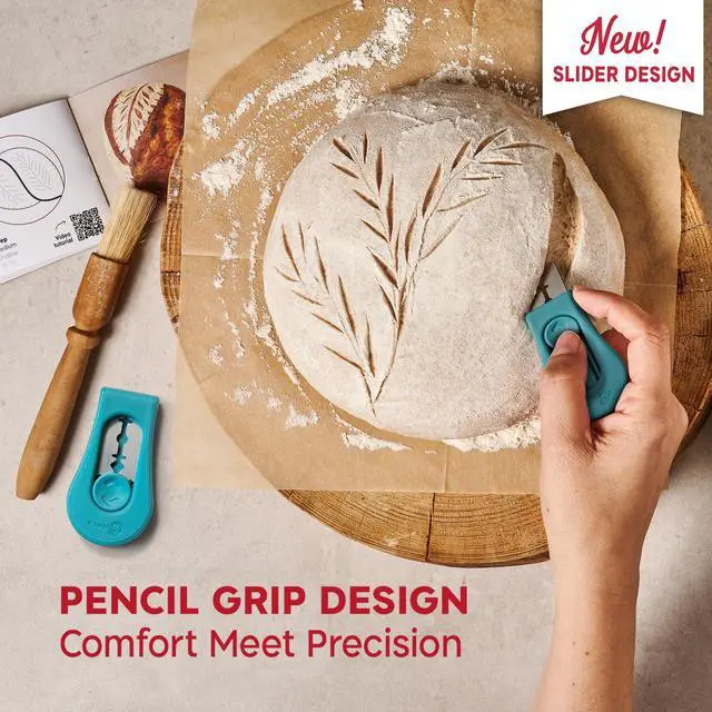 Alt view image 2 of 7 - Upgraded Extractable & Magnetic Bread Lame Dough Scoring Tool - Professional Sourdough scoring tool for Sourdough Bread baking & Bread Making Tools - Scoring Patterns booklet & 5 Razor Blades