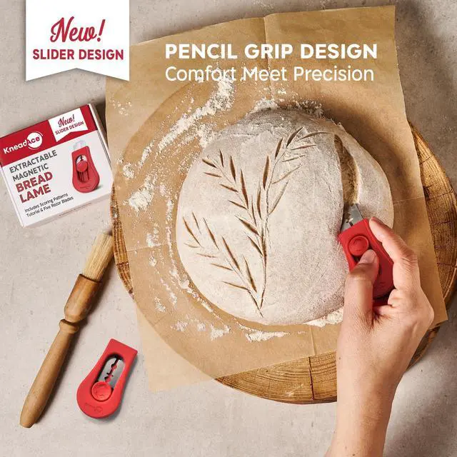Alt view image 2 of 7 - Upgraded Extractable & Magnetic Bread Lame Dough Scoring Tool - Professional Sourdough scoring tool for Sourdough Bread baking & Bread Making Tools - Scoring Patterns booklet & 5 Razor Blades