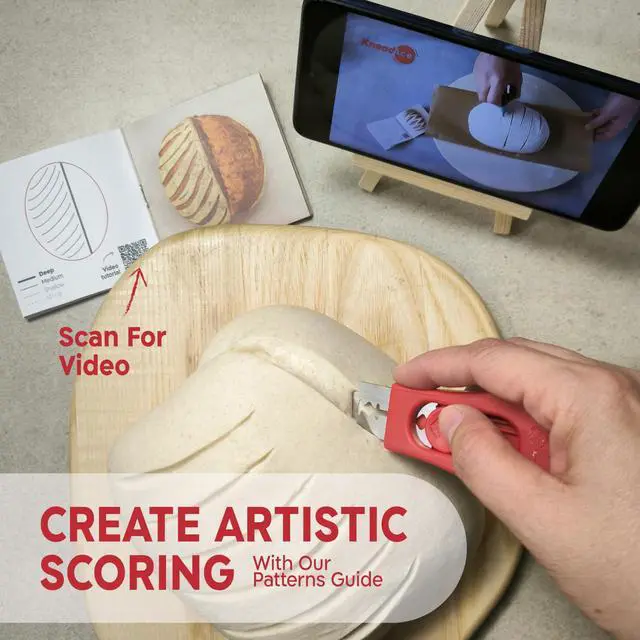 Alt view image 4 of 7 - Upgraded Extractable & Magnetic Bread Lame Dough Scoring Tool - Professional Sourdough scoring tool for Sourdough Bread baking & Bread Making Tools - Scoring Patterns booklet & 5 Razor Blades
