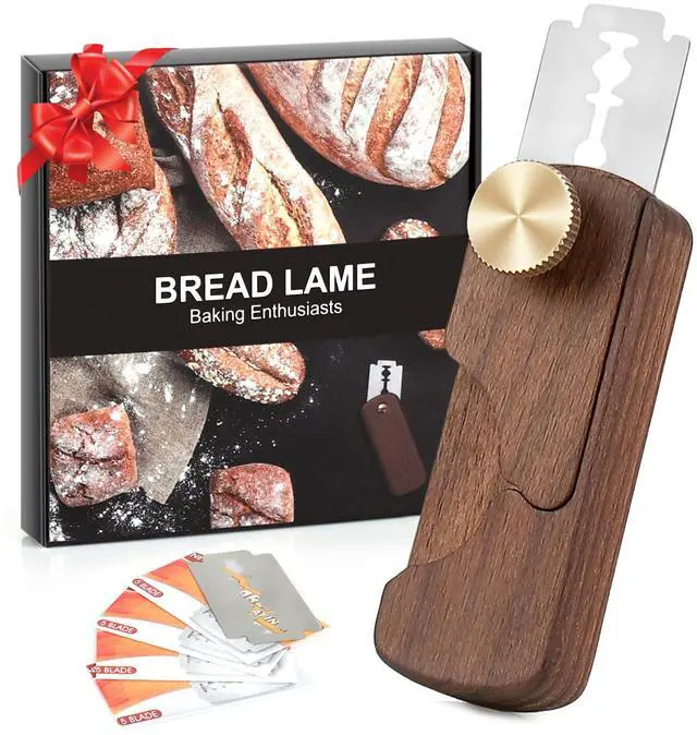 Main image of Magnetic Wooden Bread Lame Dough Scoring Tool,Hand Crafted Sourdough Lame Scoring Tool,Bread Scorer Tool for Homemade Bread Baking,Dough Scoring Bread Knife with 5 Razor Blades