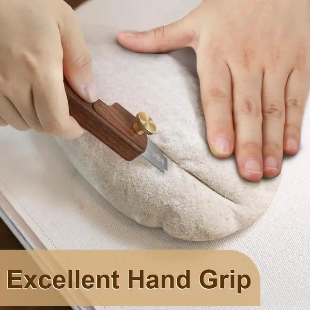Alt view image 5 of 7 - Magnetic Wooden Bread Lame Dough Scoring Tool,Hand Crafted Sourdough Lame Scoring Tool,Bread Scorer Tool for Homemade Bread Baking,Dough Scoring Bread Knife with 5 Razor Blades