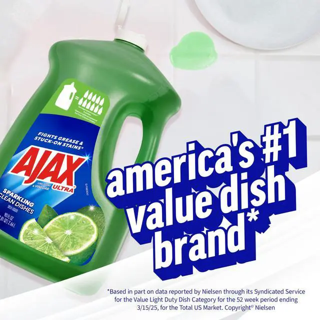 Alt view image 6 of 7 - Ultra Liquid Dish Soap Vinegar and Lime Scent, Sparkling Clean Dishes, 90 fl oz Bottle