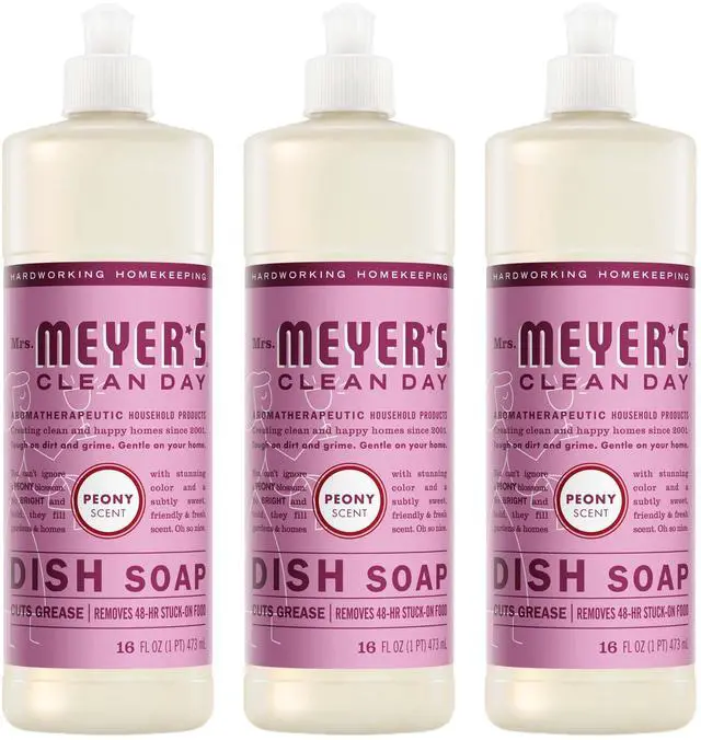 Main image of CLEAN DAY Liquid Dish Soap, Peony Scent, 16 Fl Oz Bottle - 3 Pack
