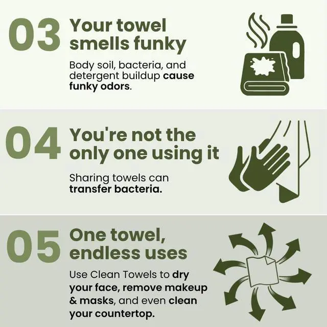 Alt view image 7 of 7 - Bamboo Viscose Clean Towels® XL 100% USDA Biobased Face Towel, Disposable Face Towelette, Makeup Remover Dry Wipes, Ultra Soft, 50 Ct, 1 Pack