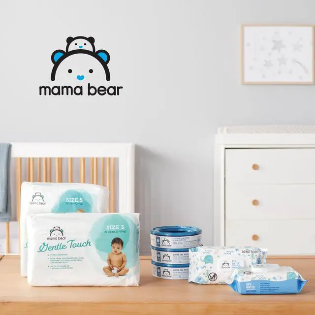 Alt view image 6 of 6 - Amazon Brand - Mama Bear Gentle Formulated without Fragrance Baby Wipes, Hypoallergenic, Sensitive Skin, Unscented, 800 Count (8 Packs of 100)