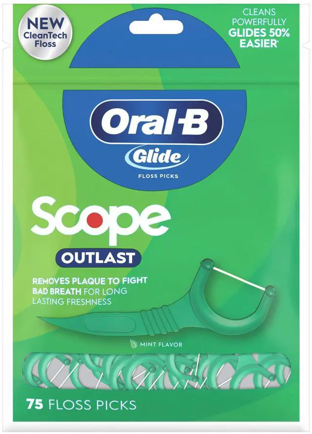 Alt view image 5 of 6 - Oral-B Glide Mint Dental Floss Picks with Long Lasting Scope Flavor, 75 Picks