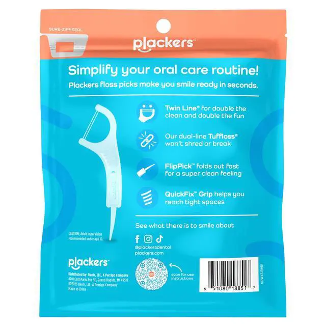 Alt view image 5 of 7 - Twin-Line Dental Flossers, Advanced Whitening and Dual Action Flossing System, Easy Storage, Super Tuffloss, 2X The Clean, Cool Mint Flavor, 150 Count (Pack of 4)