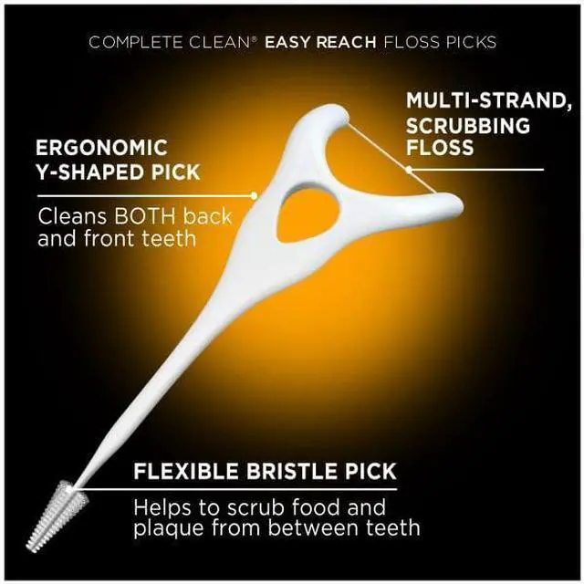Alt view image 4 of 7 - Complete Clean Easy Reach Floss Picks, Advanced Fluoride Coating, Mouthwash Blast Flavor, 75 ct. (Pack of 2)