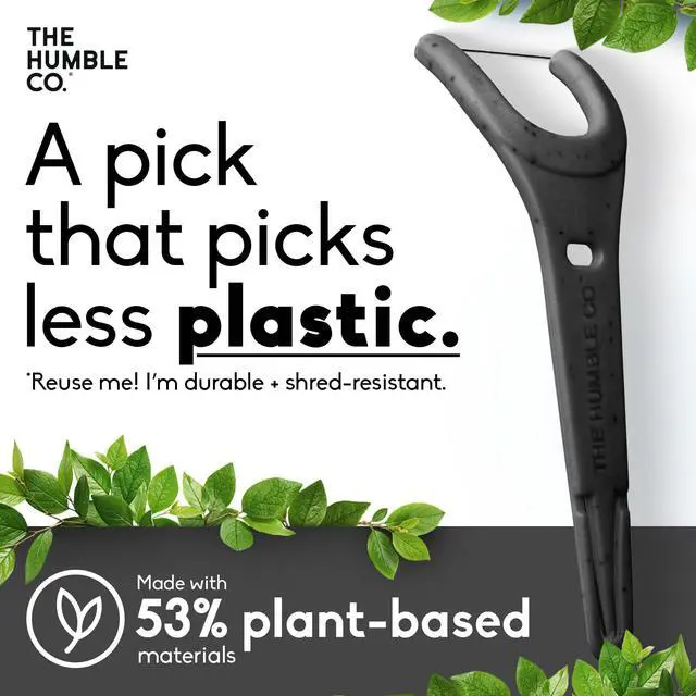 Alt view image 4 of 7 - Molar Floss Picks for Teeth, 200 Count (Charcoal) - Angled Dental Flossers with Extended Reach for Molars & Back Teeth - Plant-Based Floss for Interdental Oral Care, Hygiene & Gum Health