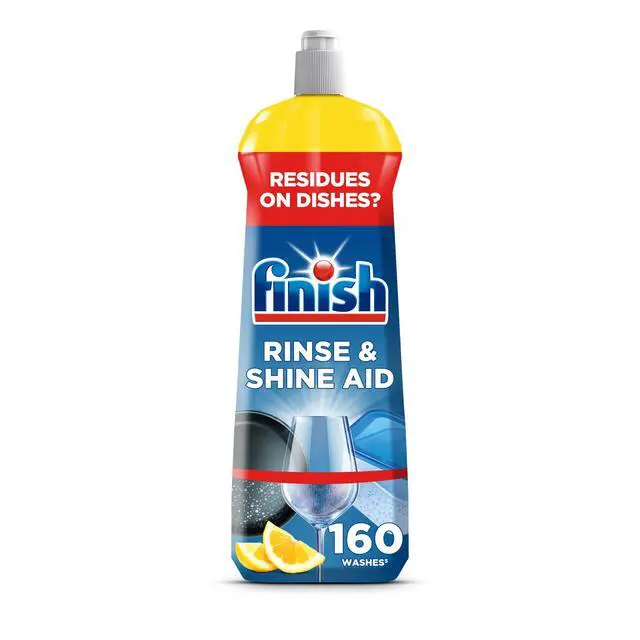 Main image of Finish Rinse Aid 100% Better Drying Dishwasher, Lemon Sparkle, 800 ML