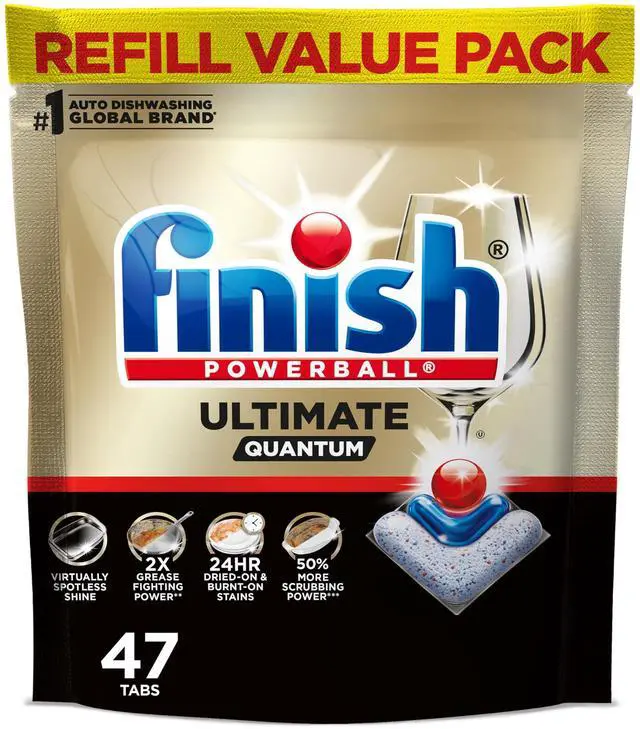 Main image of Ultimate Quantum Dishwasher Pods, New & Improved Formula, Dishwasher Detergent Dish Soap, Removes Burnt-On & Dried-On Stain, Degreasing & Scrubbing Power, Fresh Scent, 47 Count