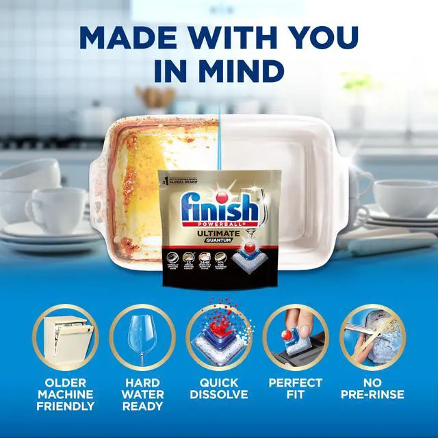 Alt view image 6 of 7 - Ultimate Quantum Dishwasher Pods, New & Improved Formula, Dishwasher Detergent Dish Soap, Removes Burnt-On & Dried-On Stain, Degreasing & Scrubbing Power, Fresh Scent, 47 Count