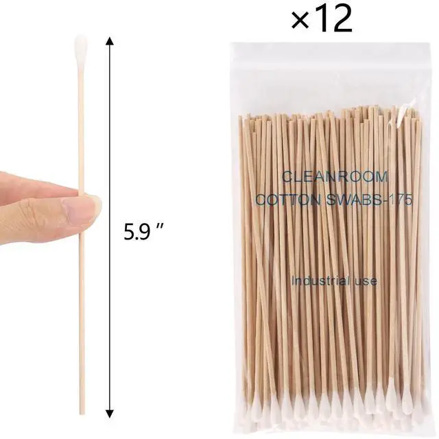 Alt view image 2 of 7 - 1200 Count 6 Inch Long Cotton Swabs with Wooden Sticks, Cleaning Cotton Sticks Cotton Tipped Applicators Cleaning Swabs