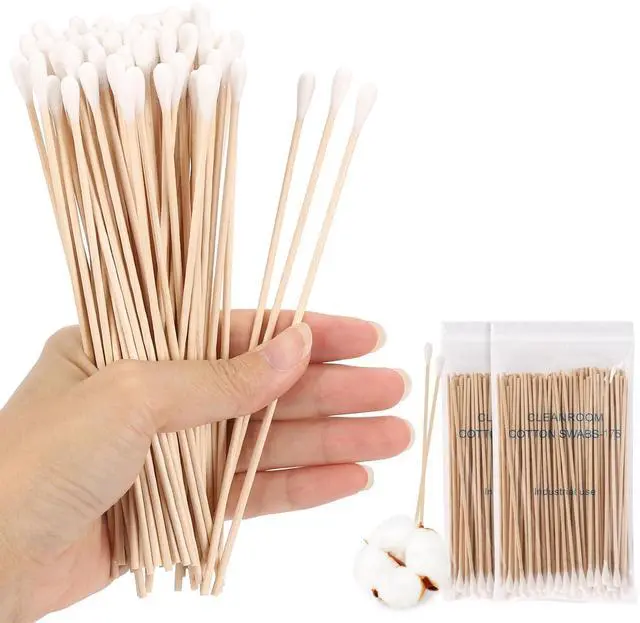 Alt view image 3 of 7 - 1200 Count 6 Inch Long Cotton Swabs with Wooden Sticks, Cleaning Cotton Sticks Cotton Tipped Applicators Cleaning Swabs