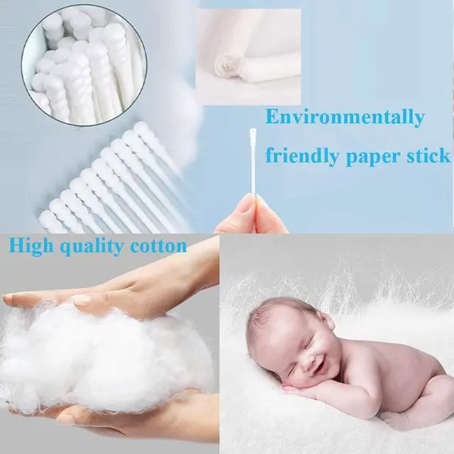 Alt view image 2 of 7 - 800 Pieces Cotton Swabs, Double Spiral Tipped with Paper Stick, Quality Cotton Heads- Sturdy Handle - Multipurpose, 4 Packs, 200 Pieces 1 Pack