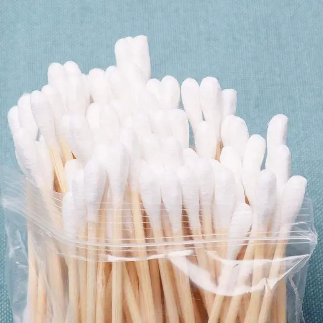 Alt view image 2 of 6 - Cotton Swabs, 1200 Count Bamboo Sticks Cotton Swabs Cotton Buds with Wooden Handles For Ears Makeup or Nails Personal Care