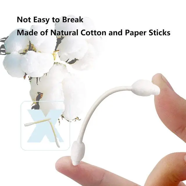 Alt view image 4 of 7 - 2 Packs Safety Cotton Swabs with Large Tip, Baby Cotton Buds 216pcs