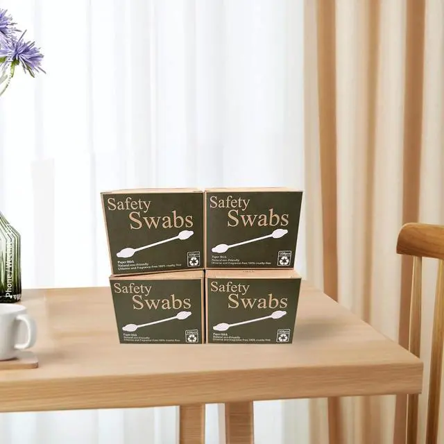 Alt view image 7 of 7 - 2 Packs Safety Cotton Swabs with Large Tip, Baby Cotton Buds 216pcs