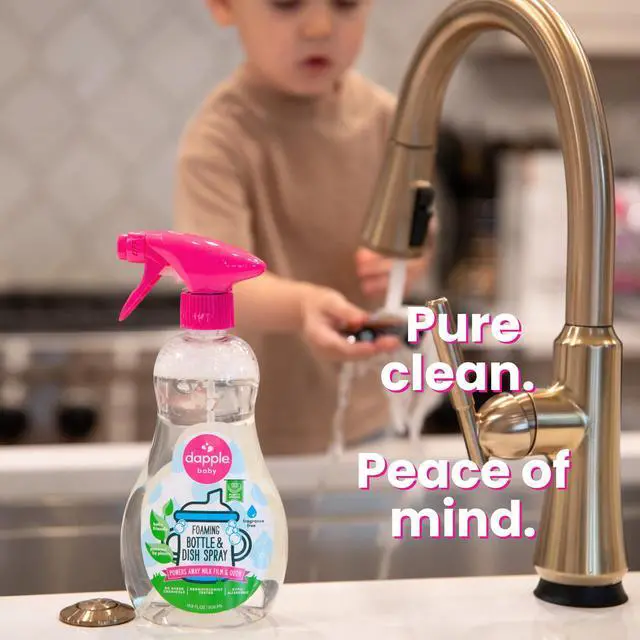 Alt view image 3 of 7 - Baby Fragrance-Free Foaming Bottle & Dish Spray - (2 Pack) 16.9 fl oz - Plant-Powered Cleaner for Baby Bottles, Pump Parts, and Sippy Cups - Includes 1 Pump