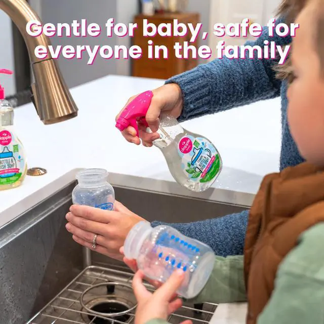 Alt view image 2 of 7 - Baby Fragrance-Free Foaming Bottle & Dish Spray - (2 Pack) 16.9 fl oz - Plant-Powered Cleaner for Baby Bottles, Pump Parts, and Sippy Cups - Includes 1 Pump