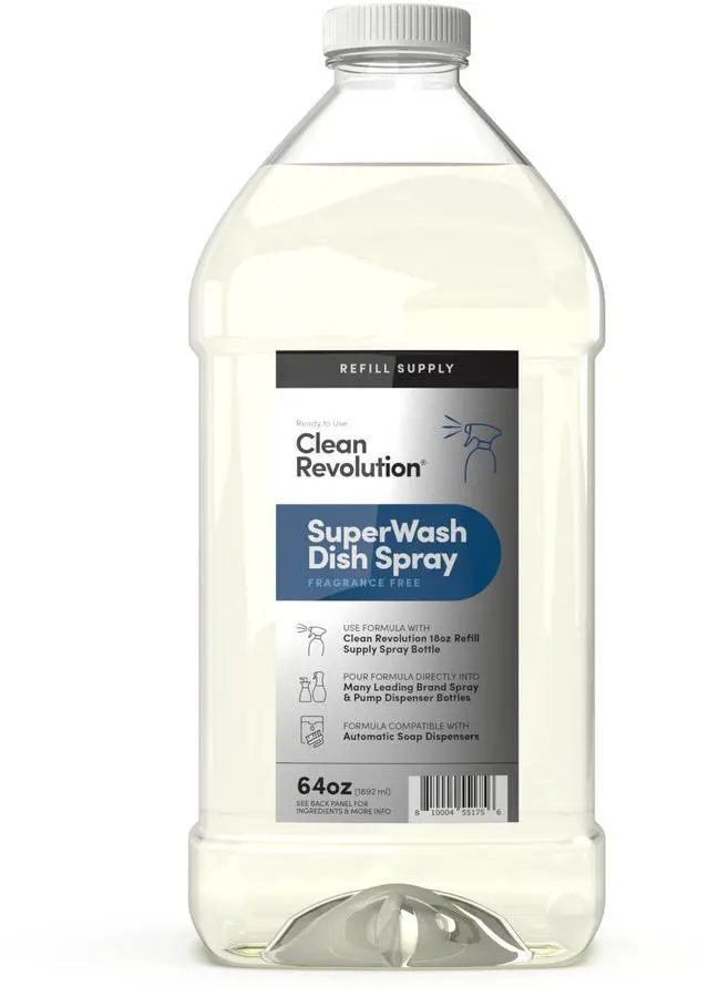 Main image of Dish Spray, Powerful Formula Cuts Through Grease, Compatible with Dawn Powerwash Sprayers and Foamers, Fragrance Free, 64 Fl Oz