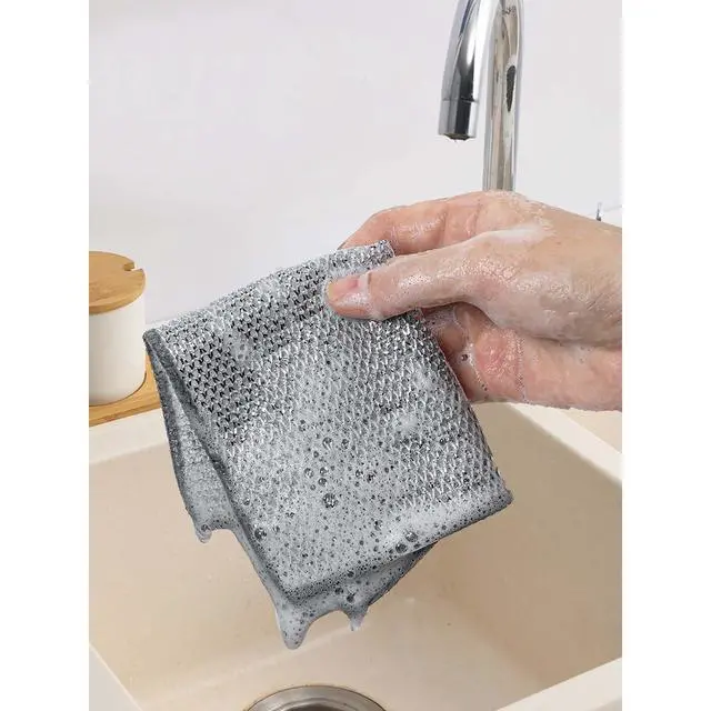 Alt view image 2 of 7 - Multi-Use Non-Scratch Wire Cleaning Cloths, Set of 6