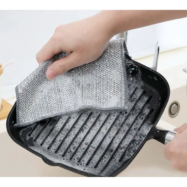 Alt view image 4 of 7 - Multi-Use Non-Scratch Wire Cleaning Cloths, Set of 6