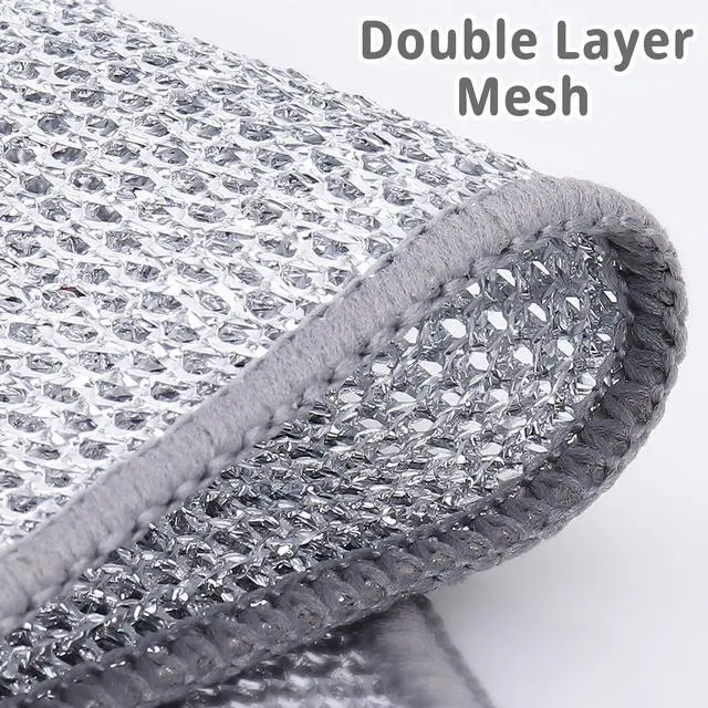 Alt view image 6 of 6 - Wire Dishwashing Rags for Wet 12pcs Multipurpose Non-Scratch Kitchen Mesh Dishcloth