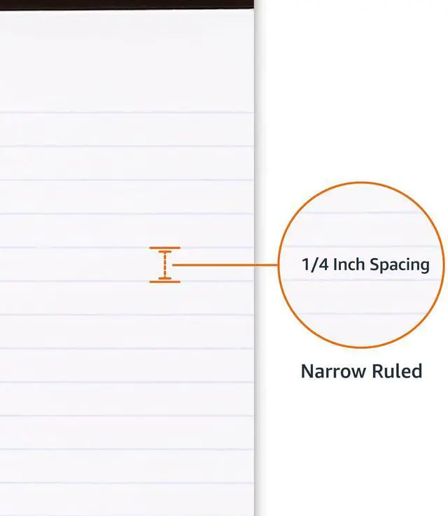 Alt view image 3 of 4 - Narrow Ruled Lined Writing Note Pads for Notes, Office Supplies, 5" x 8", White, 12-Pack of 50 Pages, Perforated