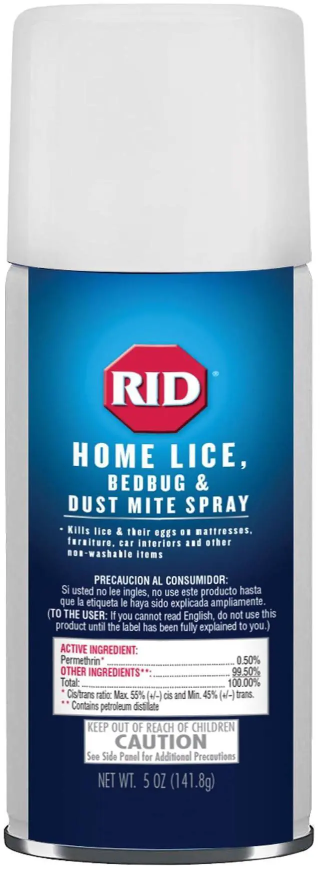 Main image of Home Lice Bed Bug Dust Mite Spray Home Treatment Spray with Permethrin Kills Lice and Lice Eggs on Mattresses Furniture Car Interiors and Other Nonwashable Items Spray Can, 5 Ounce
