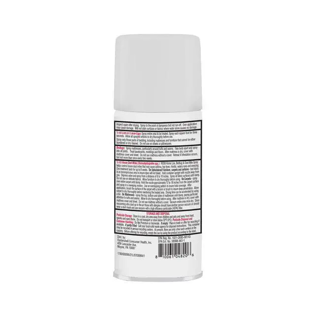 Alt view image 5 of 5 - Home Lice Bed Bug Dust Mite Spray Home Treatment Spray with Permethrin Kills Lice and Lice Eggs on Mattresses Furniture Car Interiors and Other Nonwashable Items Spray Can, 5 Ounce