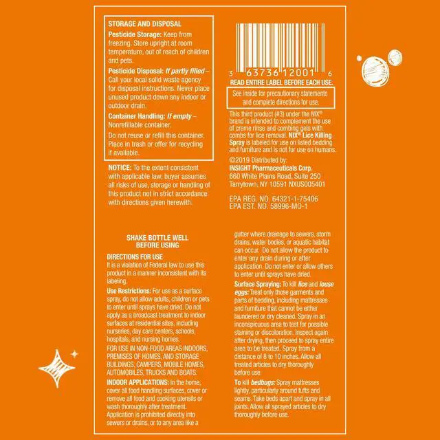 Alt view image 5 of 5 - Lice & Bed Bug Spray for Home Use, Kills Lice on Bedding & Furniture, Odor-Free & Non-Staining, 5 Fl Oz