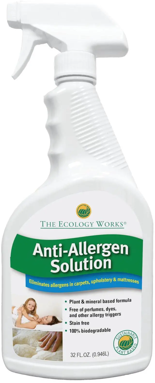 Main image of Plant-Based Dog & Cat Allergy Spray, Dander Remover & Dust Mite Waste Reducer for Relief from Allergies - Cleans Home, Bedding & Furniture Naturally, Fragrance-Free