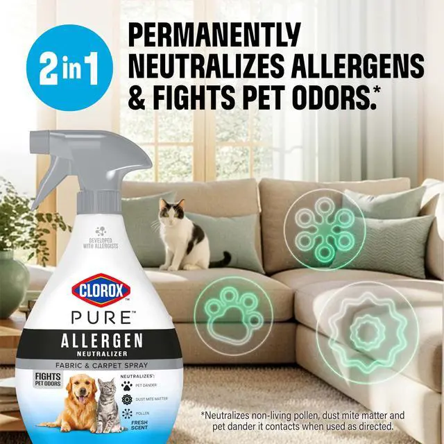 Alt view image 2 of 7 - PURE Allergen Neutralizer Fabric and Carpet Spray, Fights Pet Odors, Fresh Scent, 26 Fl Oz.