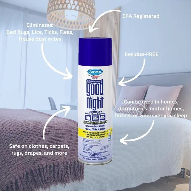 Alt view image 2 of 3 - Good Night Bed Bug , 16oz | Odorless, Water-Based, EPA Registered | Eliminates Bed Bugs, Lice, Ticks, Fleas, House Dust Mites | Ideal for Homes, Dormitories, Hotels