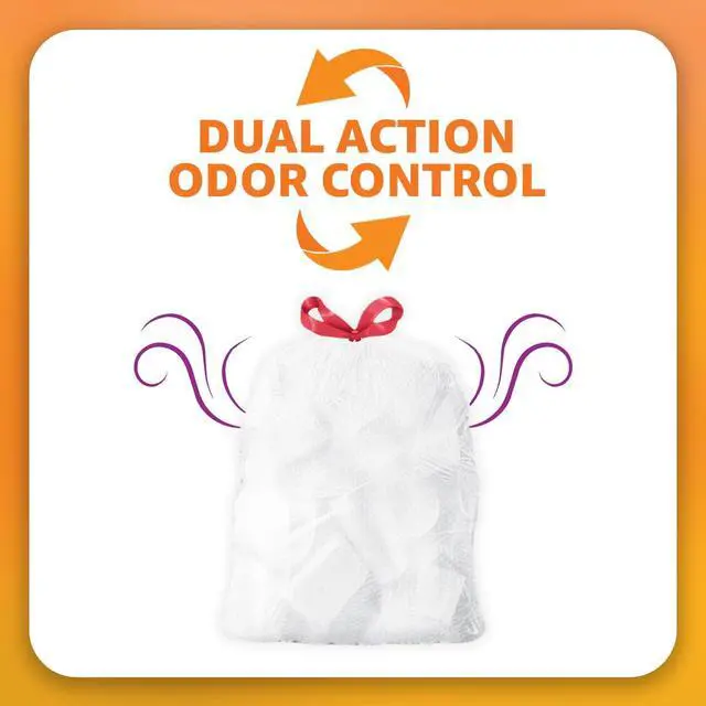 Alt view image 4 of 5 - Extra Strong & Flex Tall Kitchen Drawstring Trash Bags, Citrus Scent, 13 Gallon, 40 Count