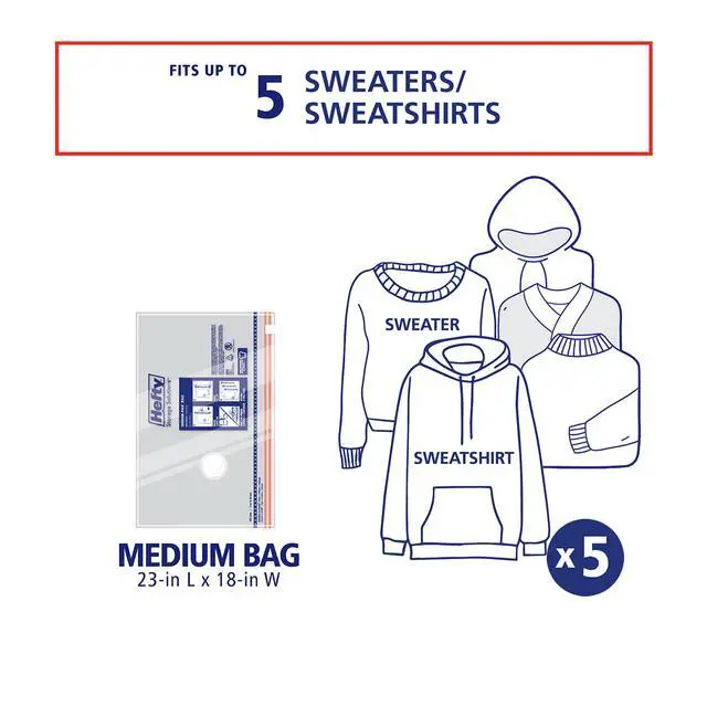 Alt view image 5 of 7 - Hefty Vacuum Storage Bags - Space Saver for Under Bed Storage, Clothing and Comforters, 3X More Storage Space, 6 Medium Zipper Bags