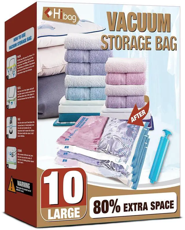 Main image of Vacuum Storage Bags, 10 Large Vacuum Seal Bags for Clothing