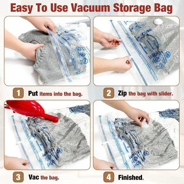 Alt view image 3 of 6 - Vacuum Storage Bags, 10 Large Vacuum Seal Bags for Clothing