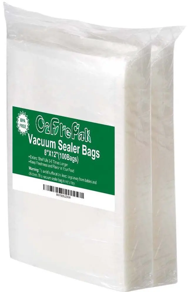 Main image of 100 Quart Size 8" x 12"Vacuum Sealer Bags with BPA Free and Puncture Prevention,Vacuum Seal Freezer Bags,Great for Sous Vide Vaccume Sealer PreCut Bags