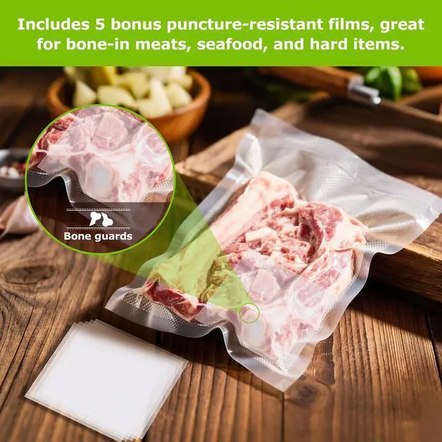 Alt view image 5 of 7 - Precut Vacuum Bags 100 Quart 8" x 12", BPA Free, Commercial Grade Textured Food Sealer Bag, Thick Embossed Bags for Storage and Sous Vide Cooking VB3205