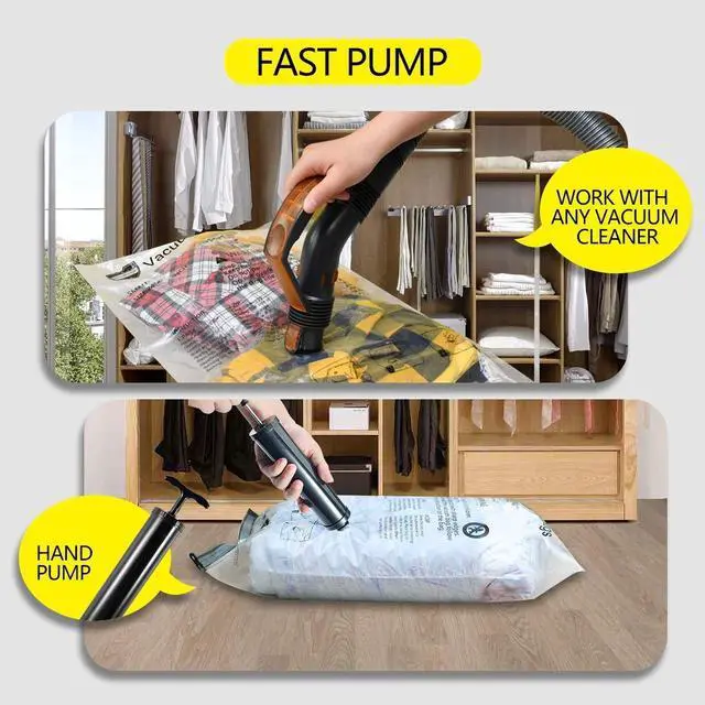 Alt view image 6 of 7 - Vacuum Storage Bags, Space Saver Seal Bags For Clothing, Travel Luggage,Blankets, Comforters, Pillows, Clothes Storage.5 Medium 5 Small