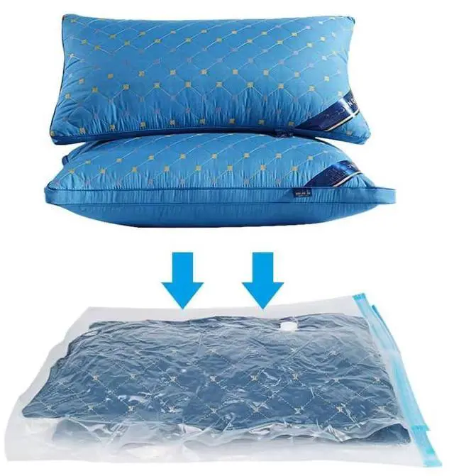Alt view image 3 of 3 - Vacuum Seal Storage Bags with Hand Pump, 6 Large Bags, Space Saver Bags for Clothes and Blankets, 85% More Storage