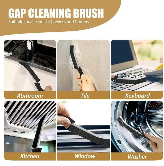 Alt view image 2 of 5 - 4Pcs Crevice Cleaning Brushes for Household Use, Grout Cleaner Brush, Hard Bristle Groove, Gap Cleaning Tool, Suitable for Areas Usually Difficult to Reach