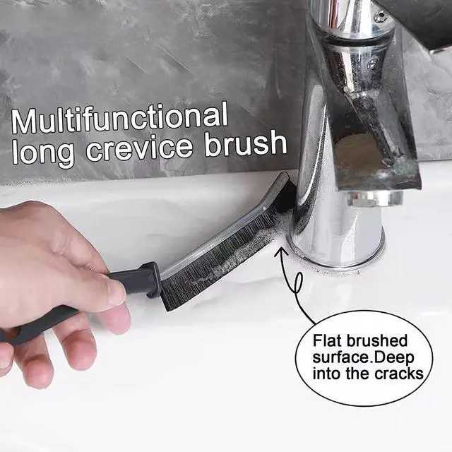 Alt view image 5 of 6 - 2pcs Hard Bristle Crevice Brush, Gap & Grout Cleaner, Tile & Kitchen Window Bathroom Crevice Cleaning Tool