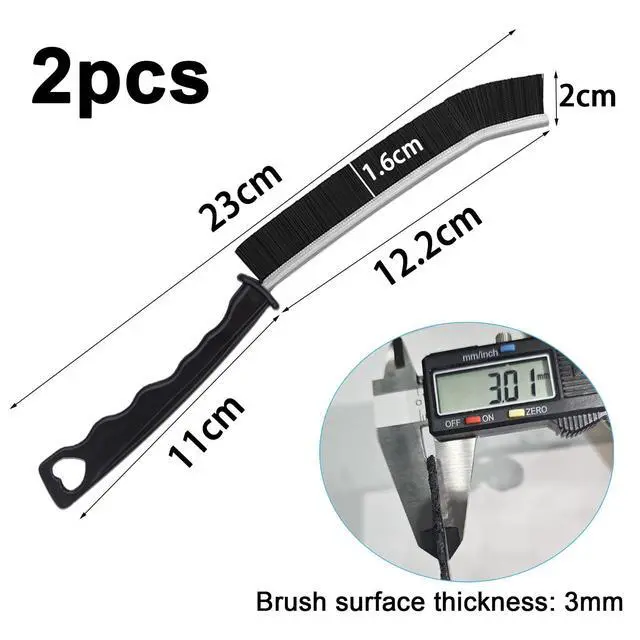 Alt view image 2 of 6 - 2pcs Hard Bristle Crevice Brush, Gap & Grout Cleaner, Tile & Kitchen Window Bathroom Crevice Cleaning Tool