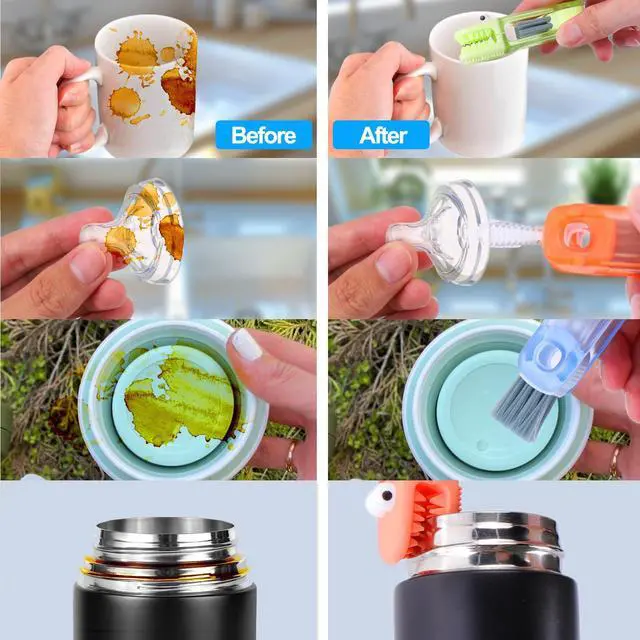 Alt view image 4 of 7 - 4 in 1 Cup Lid Gap Cleaning Brush Set,Multifunctional Water Bottle Lid Cleaner Brush,3 Pack Water Bottle Crevice Cleaning Tool,Tumbler Lid Cleaner Brush for Stanley/YETI Cup,Kitchen Gadgets